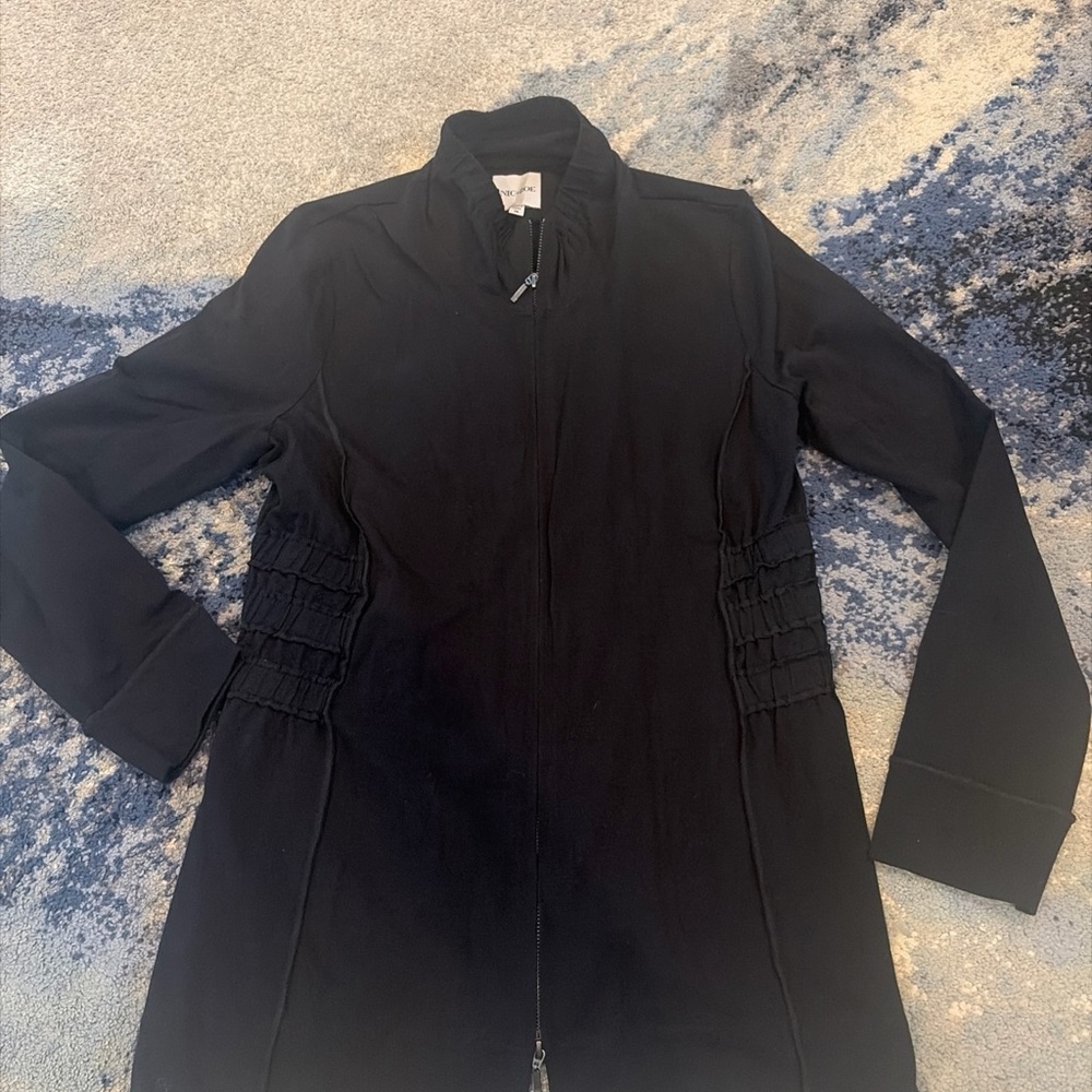 NIC+ZOE Pop On Perfect Knit Ruched Jacket Medium